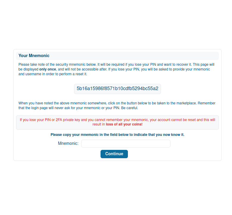 Step 6: Mnemonic Code